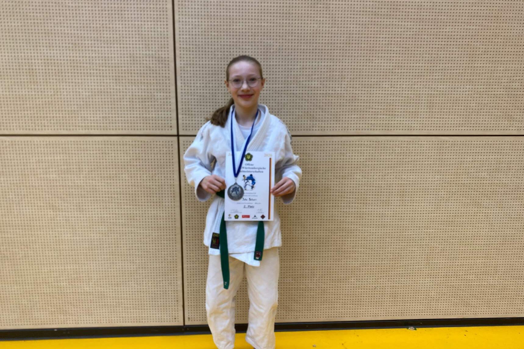 Julie Schurr erk&auml;mpft 2. Platz bei den Baden-W&uuml;rttembergischen Judo Einzelmeisterschaften u13