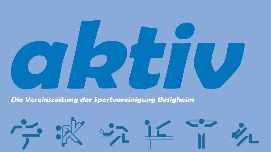 Logo der Sportvereinigung Besigheim mit Titel „aktiv“ und Symbolen für verschiedene Sportarten.